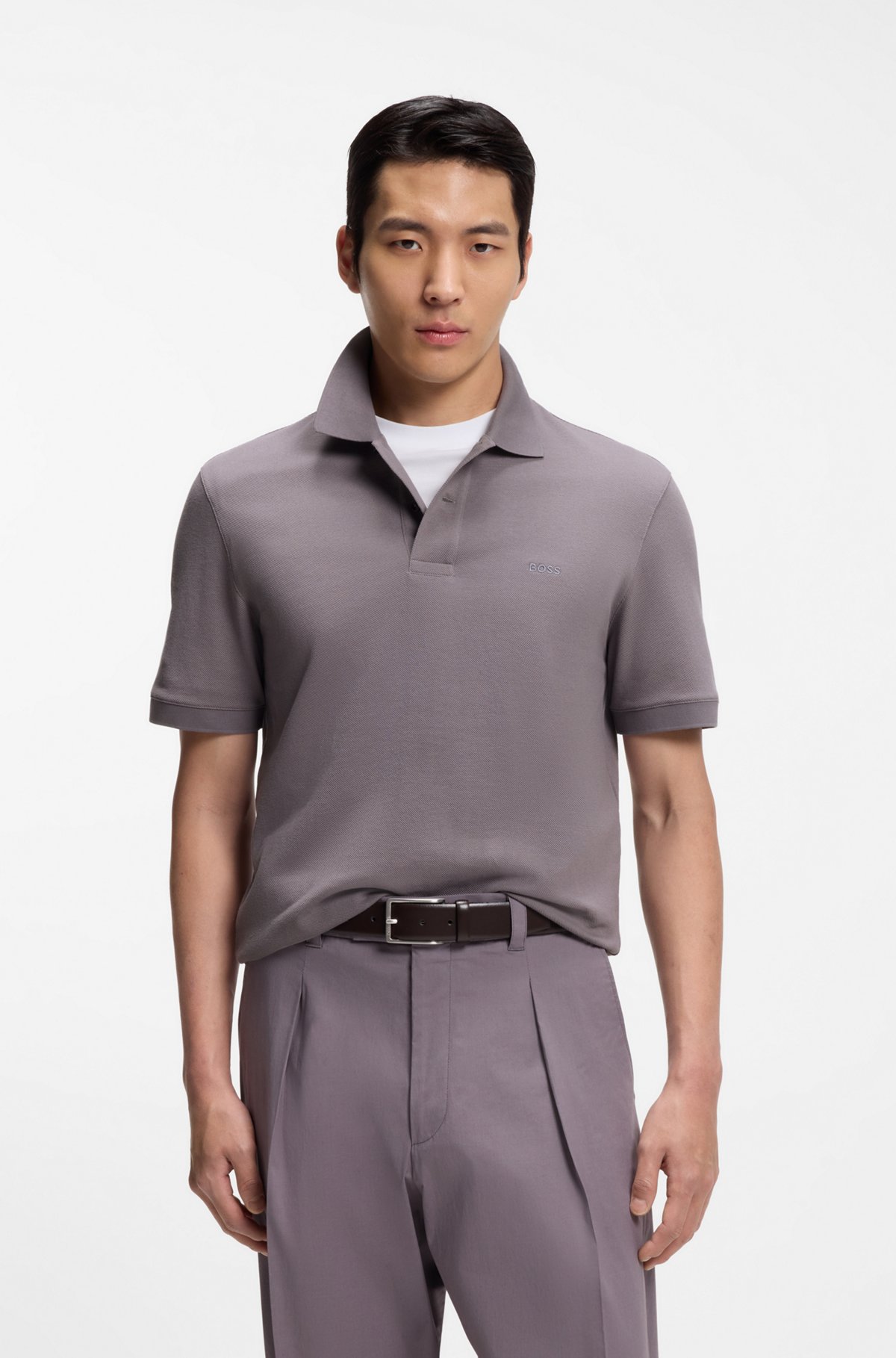 Pallas cotton polo shirt, Dark Purple