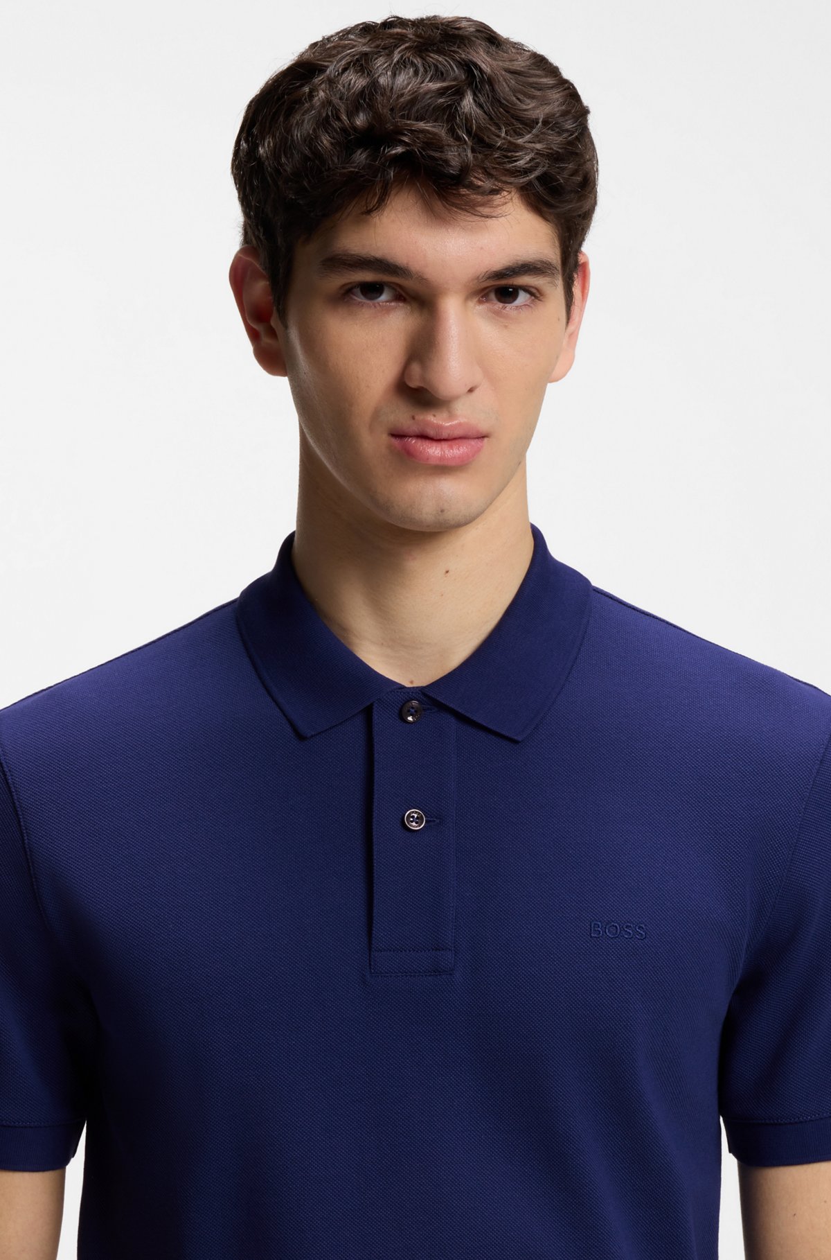 Pallas cotton polo shirt, Dark Blue