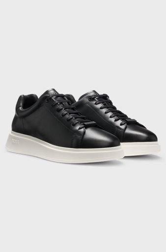 Leather trainers, Black