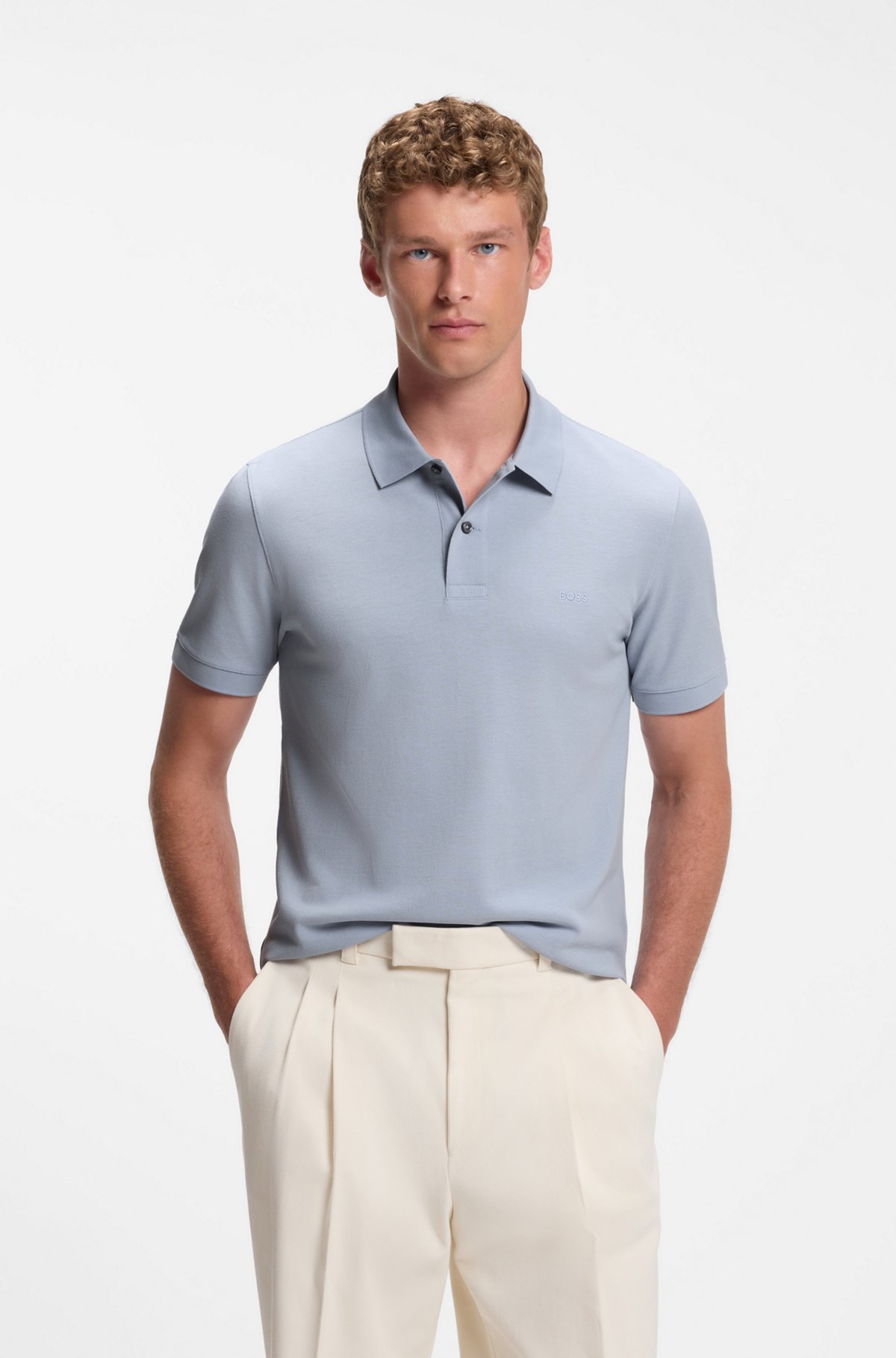 Pallas cotton polo shirt, Light Blue