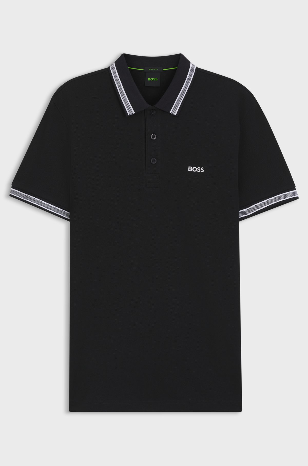 Cotton piqué polo shirt with logo details, Dark Blue