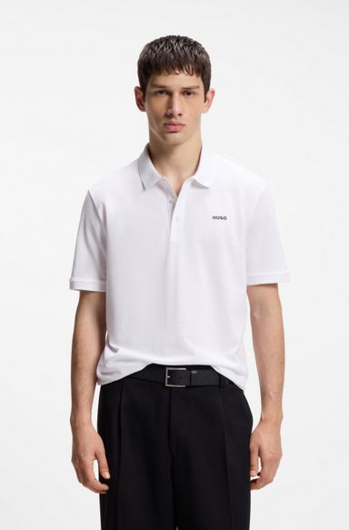 Cotton polo shirt, Natural