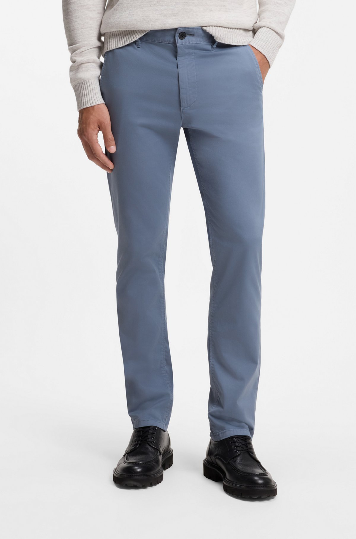 Slim-fit chinos, Blue
