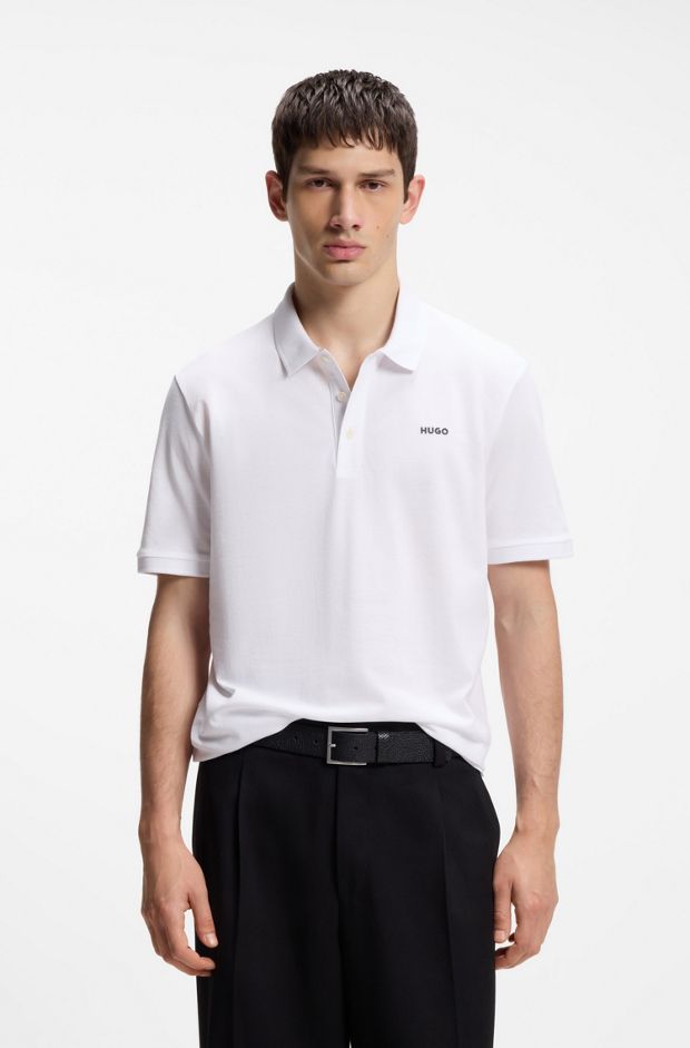 Cotton polo shirt, Natural