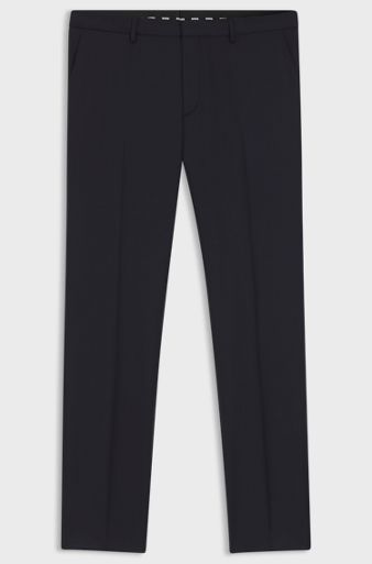 BOSS ONE Extra-slim-fit trousers in virgin-wool serge, Dark Blue