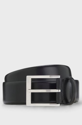 Italian-made leather belt, Black