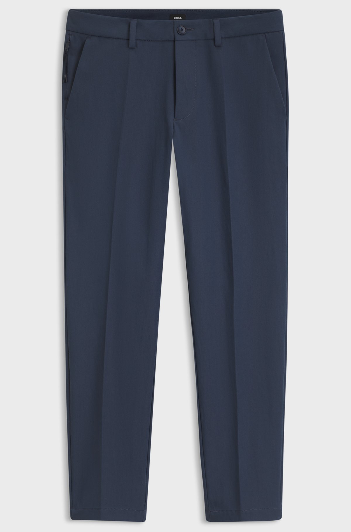 Slim-fit trousers in four-way stretch fabric, Dark Blue