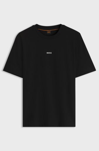 Stretch-cotton T-shirt, Black