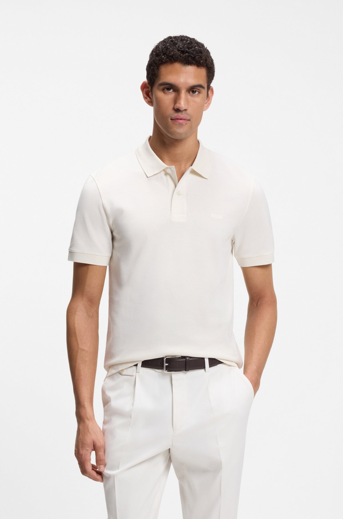 Pallas cotton polo shirt, Natural