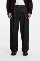 Relaxed-fit jeans in heavyweight black denim, Black