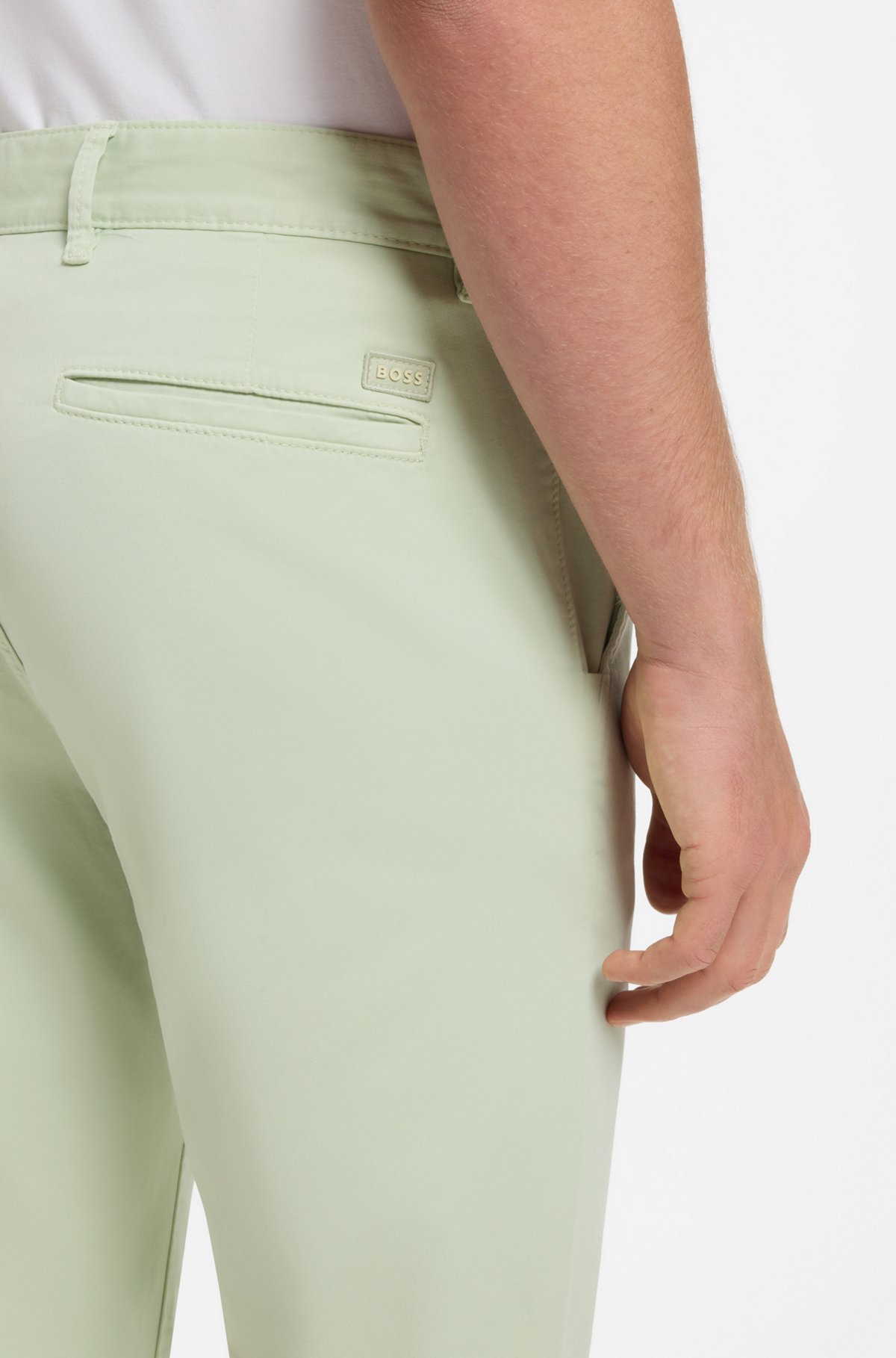 Slim-fit chinos, Light Green