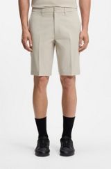 Slim-fit shorts in water-repellent stretch fabric, Light Beige