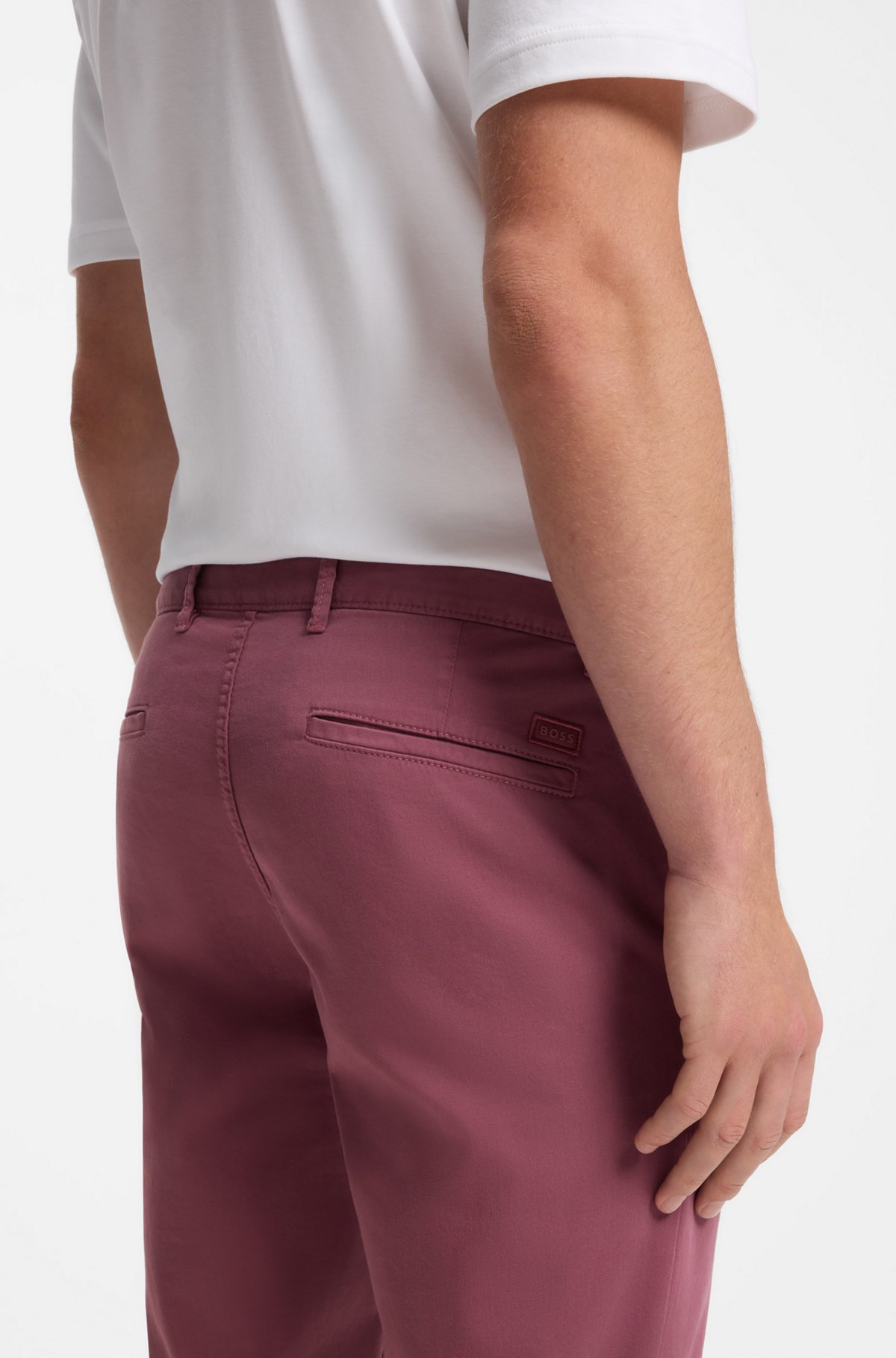 Slim-fit chinos, Red