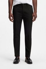 Slim-fit trousers in four-way stretch fabric, Black