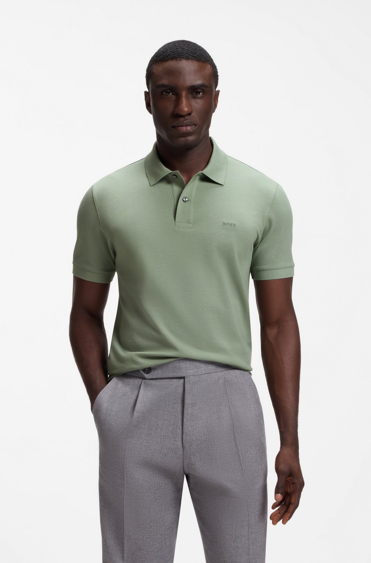 Pallas cotton polo shirt, Light Green