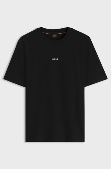 Stretch-cotton T-shirt, Black