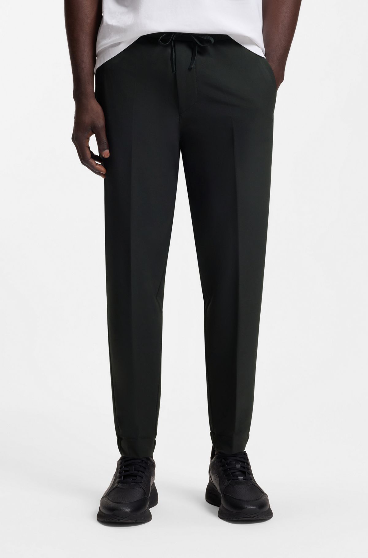 Tapered-fit trousers, Black