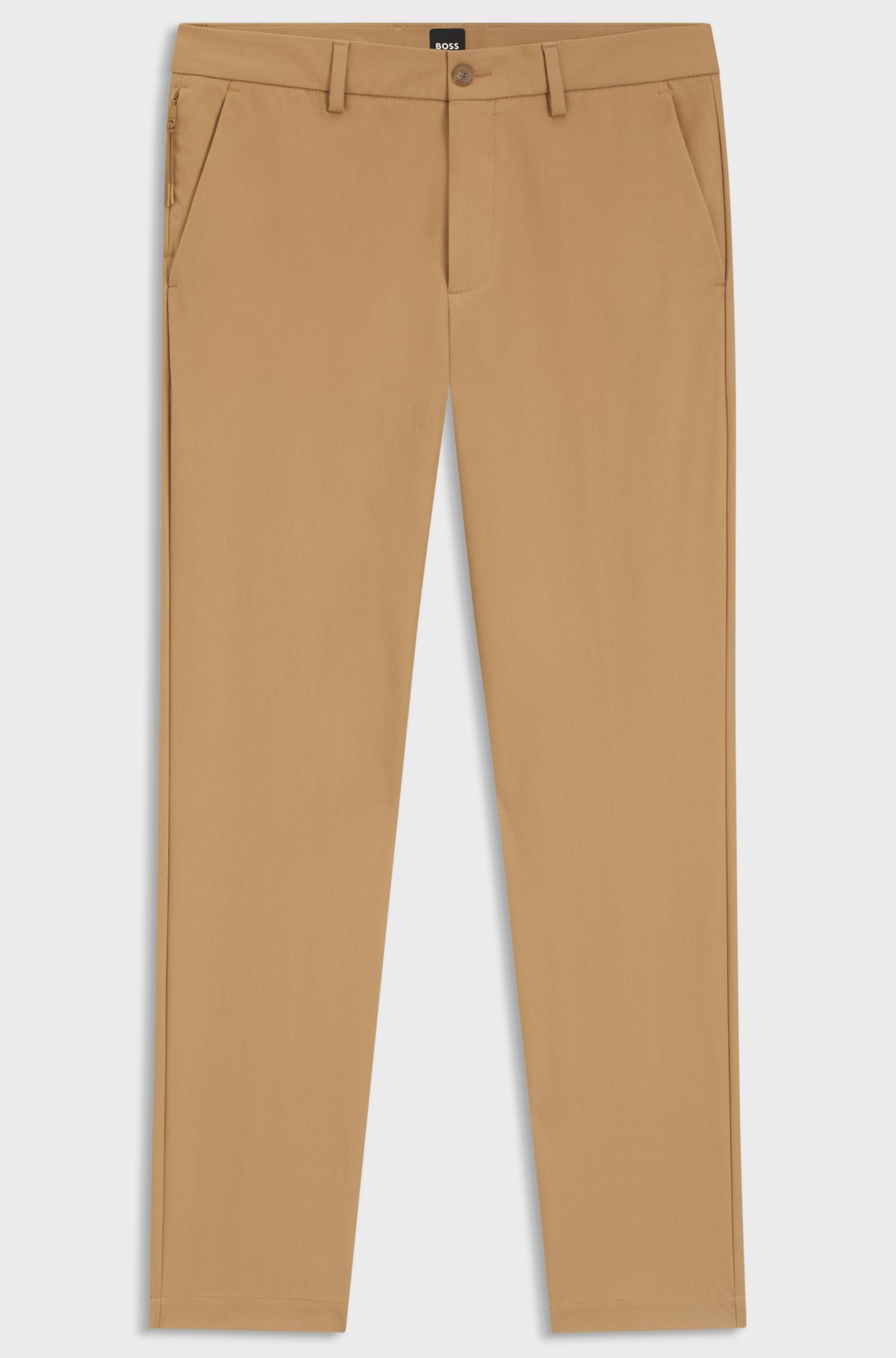 Slim-fit trousers in four-way stretch fabric, Beige