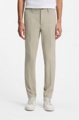 Slim-fit trousers in four-way stretch fabric, Light Beige