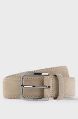 BOSS ONE suede belt, Light Beige
