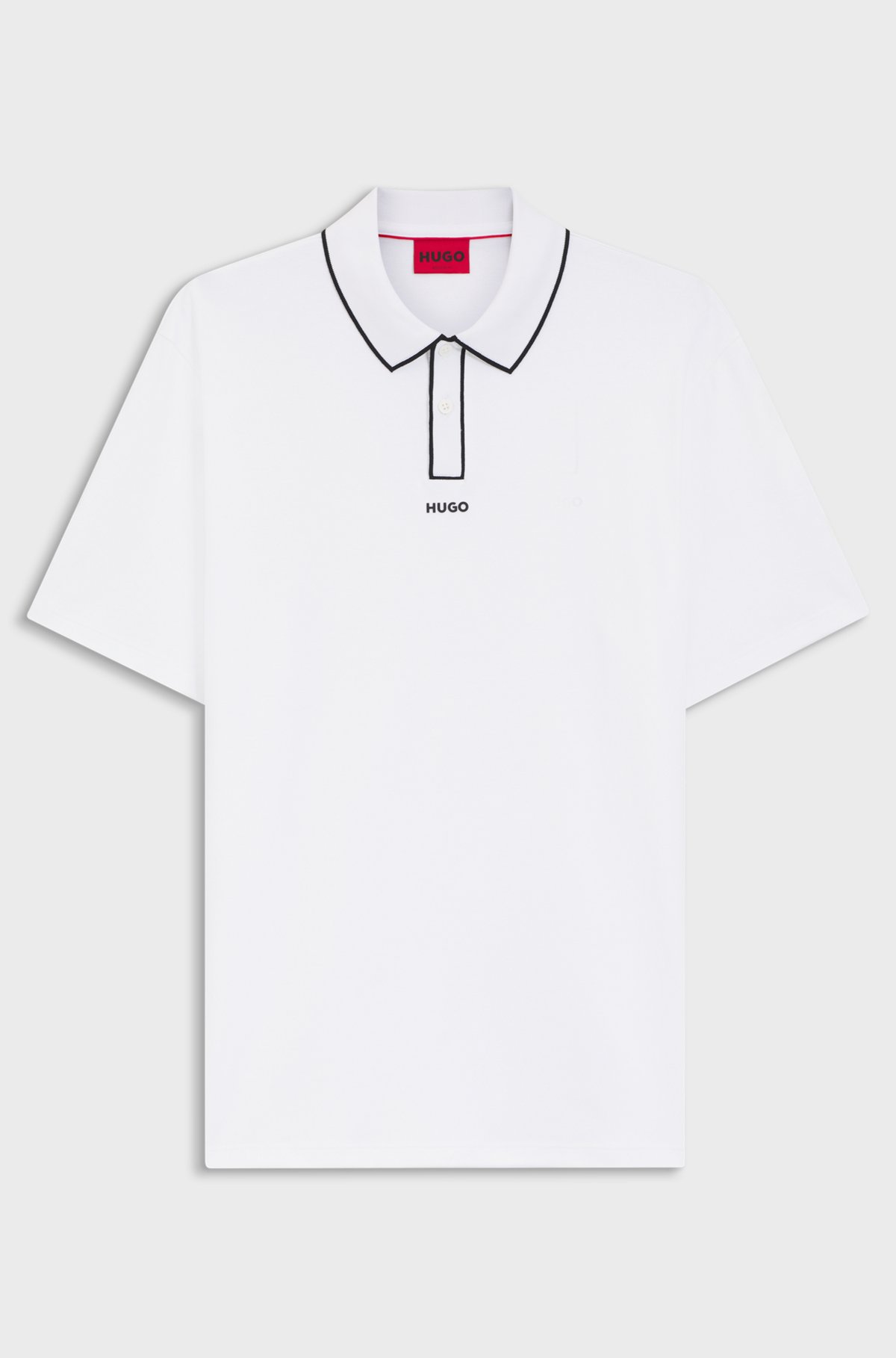 Cotton polo shirt, White