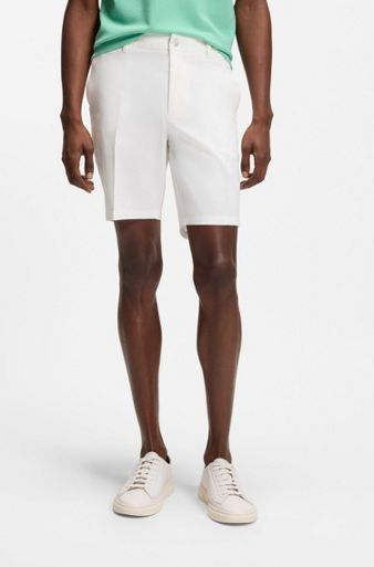 Stretch-cotton shorts in a modern fit, White