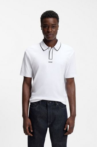 Cotton polo shirt, White