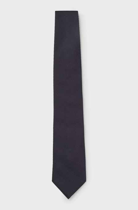 Silk tie with solid weave, Dark Blue