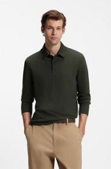 BOSS BY BECKHAM polo shirt in cotton and silk, Dark Green