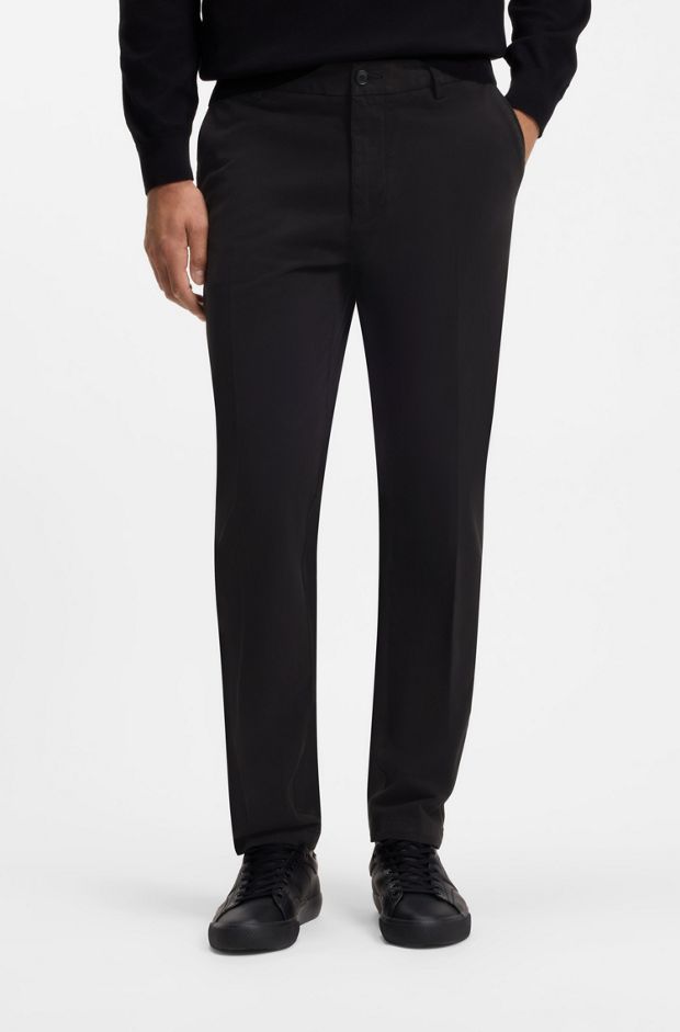 Modern-fit trousers, Black