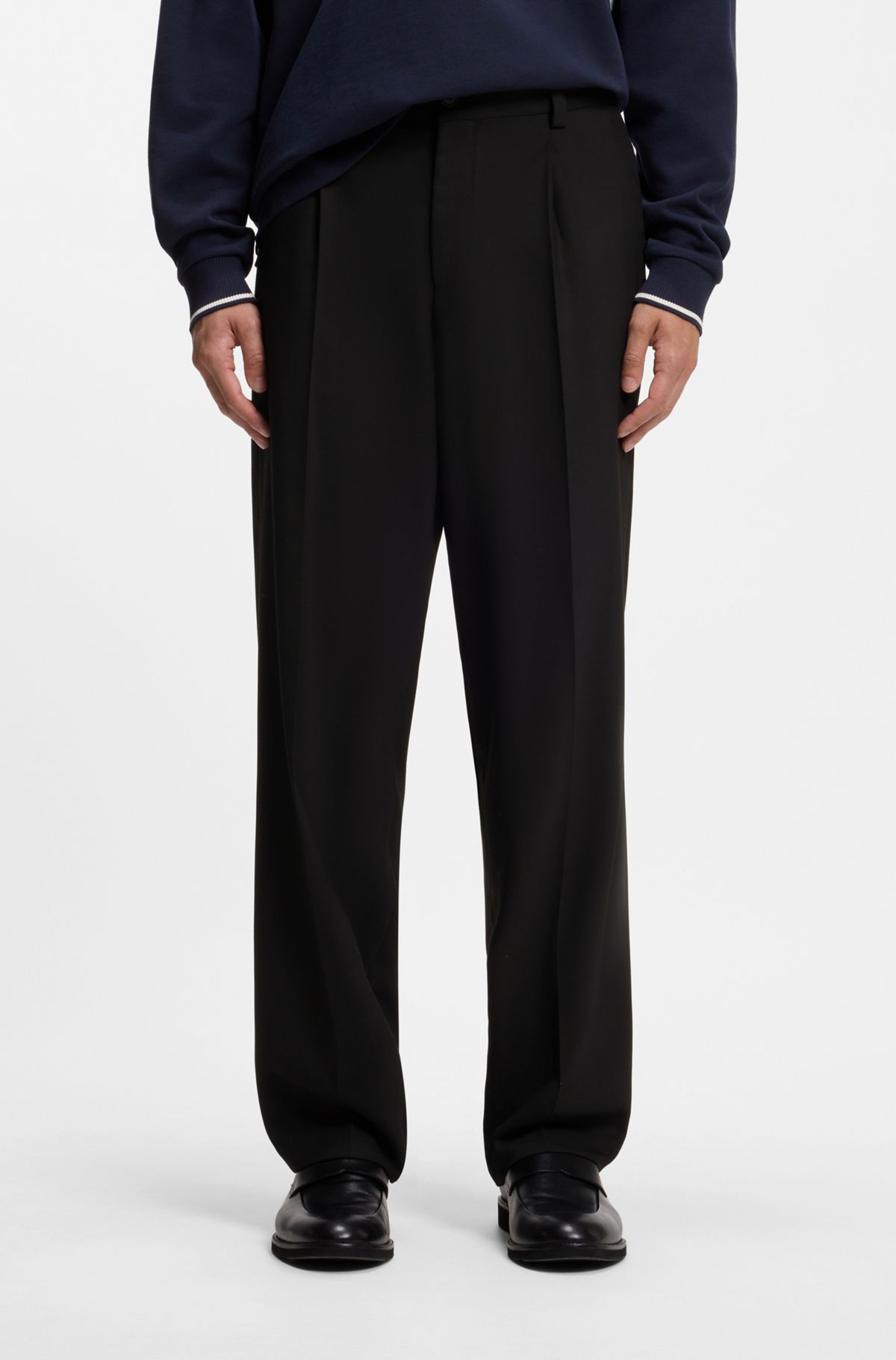 Modern-fit trousers, Black