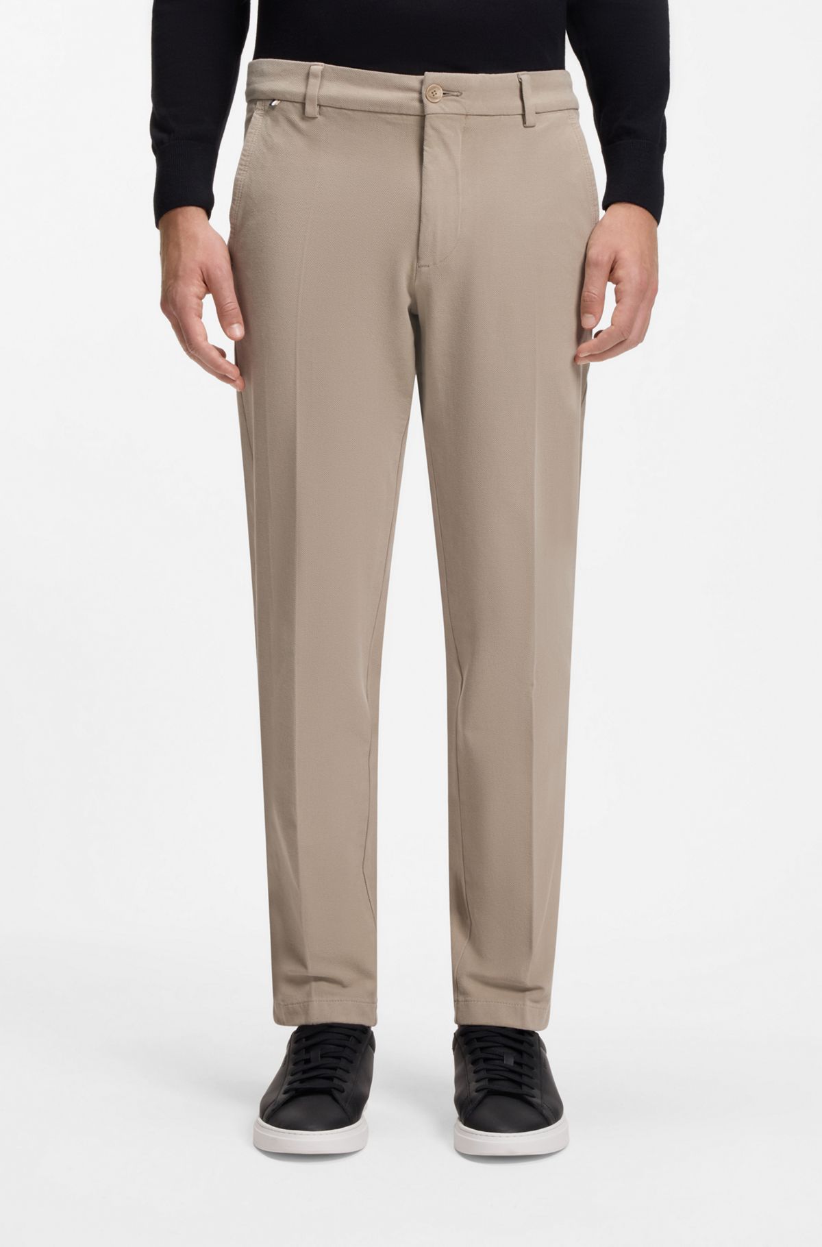 Slim-fit trousers , Beige