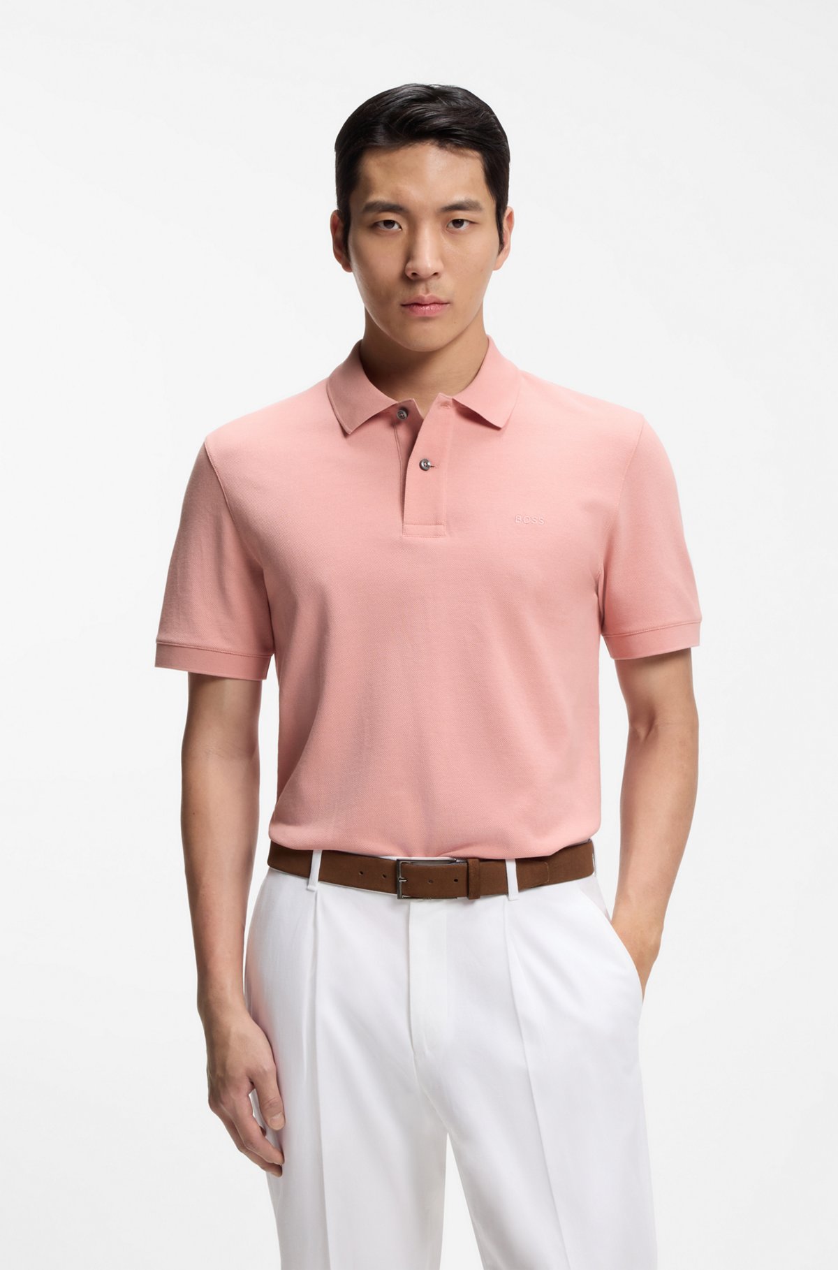 Pallas cotton polo shirt, Light Pink