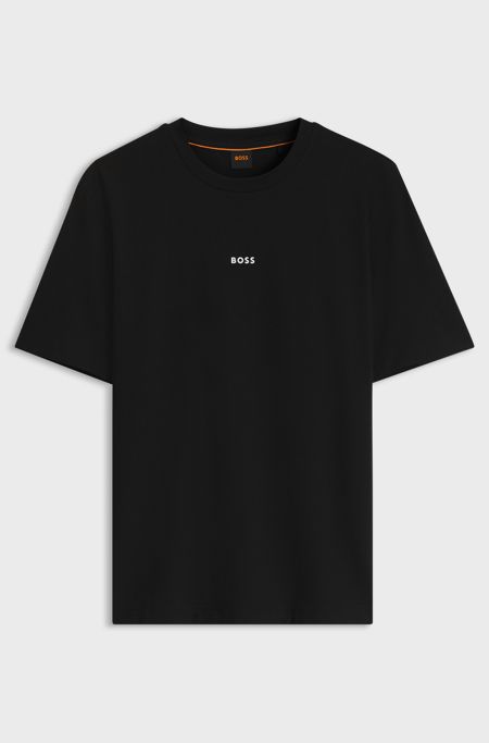 Stretch-cotton T-shirt, Black
