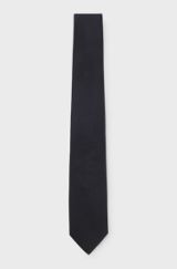 Formal tie in silk jacquard, Dark Blue