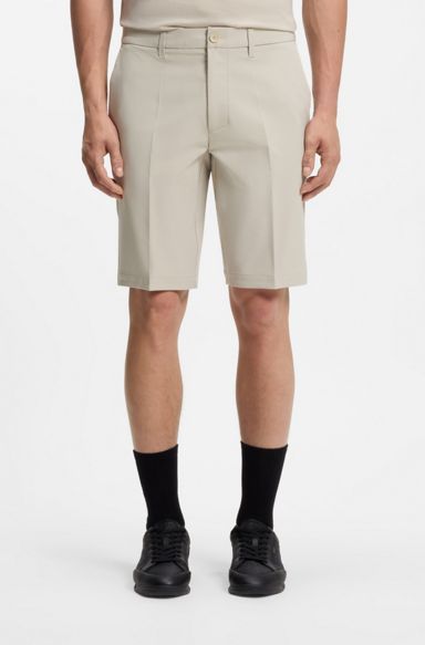 Slim-fit shorts in water-repellent stretch fabric, Light Beige