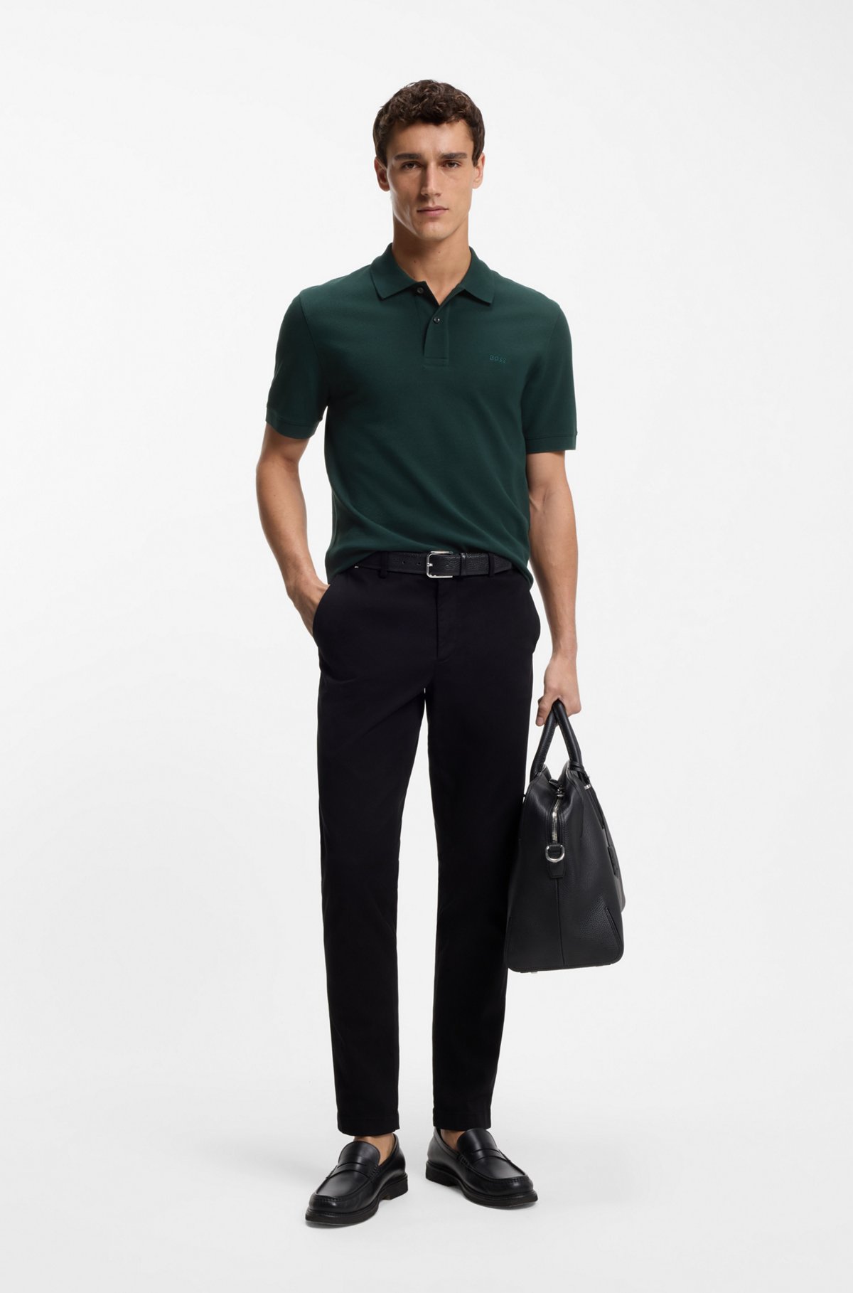 Pallas cotton polo shirt, Dark Green