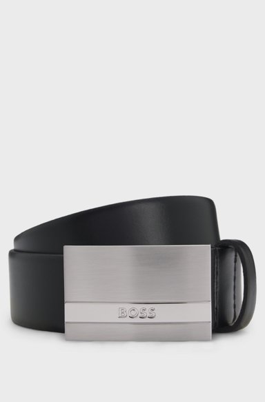 Plaque-buckle belt, Black