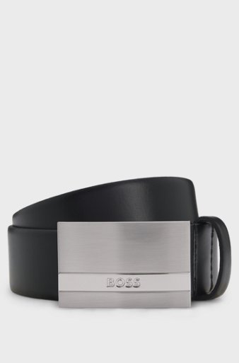 Plaque-buckle belt, Black