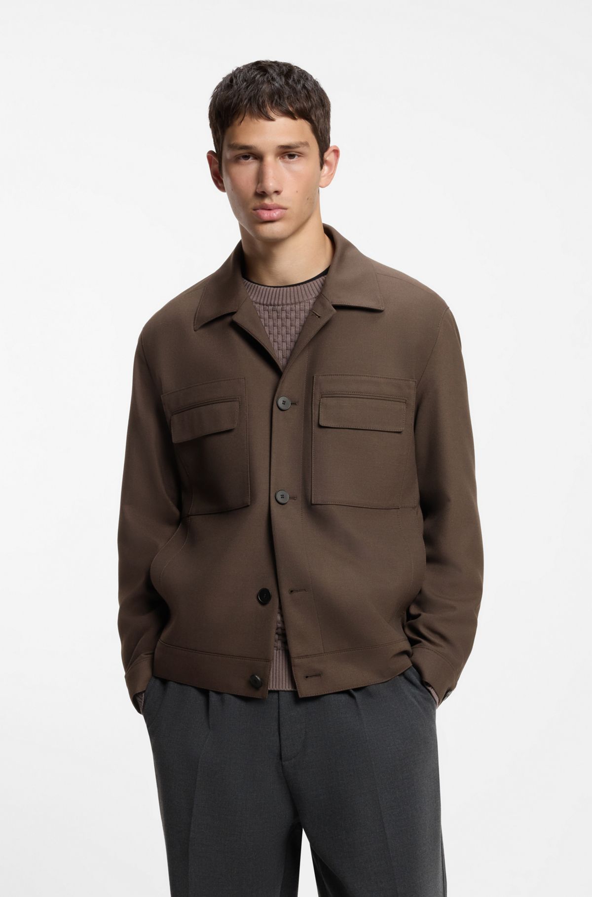 Modern-fit jacket, Brown