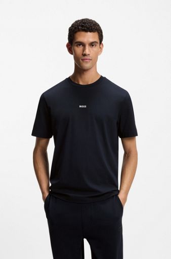 Stretch-cotton T-shirt, Dark Blue