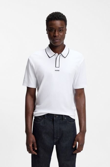 Cotton polo shirt, White
