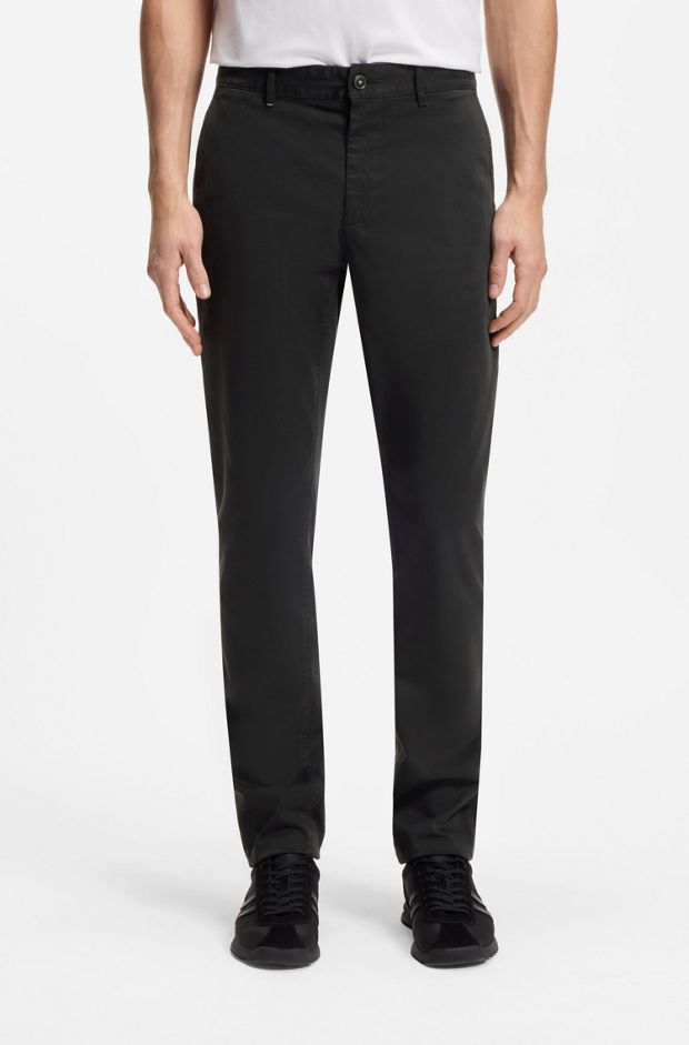 Slim-fit chinos, Black
