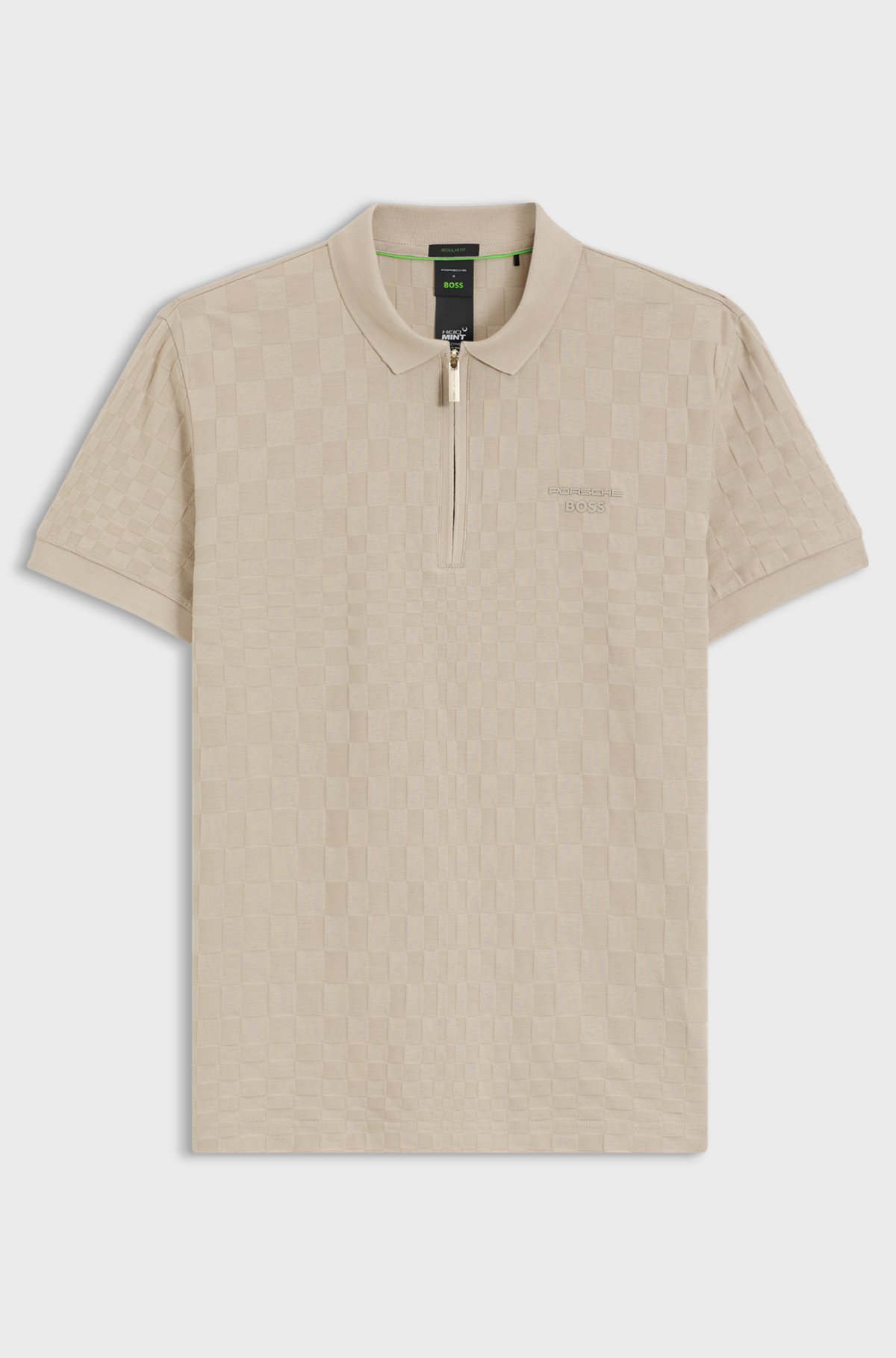 Porsche x BOSS polo shirt with Pasha pattern, Light Beige