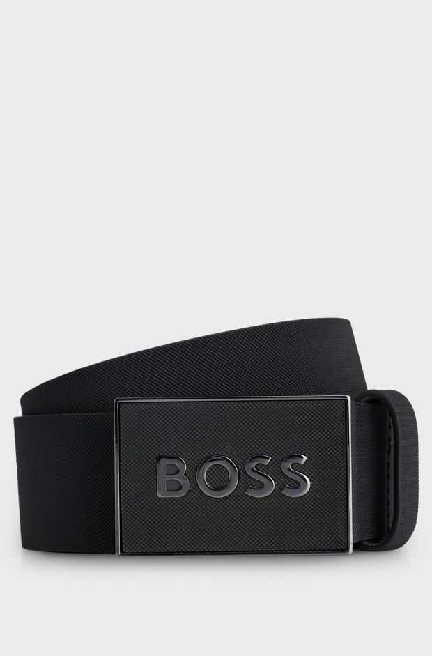 Italian-made leather belt, Black