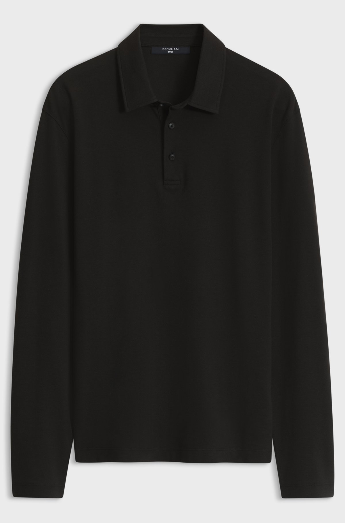 BOSS BY BECKHAM polo shirt in cotton and silk, Black