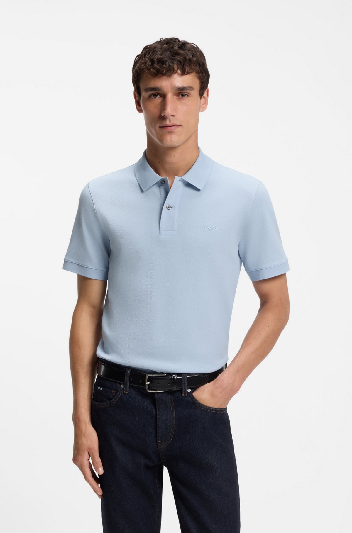 Pallas cotton polo shirt, Light Blue