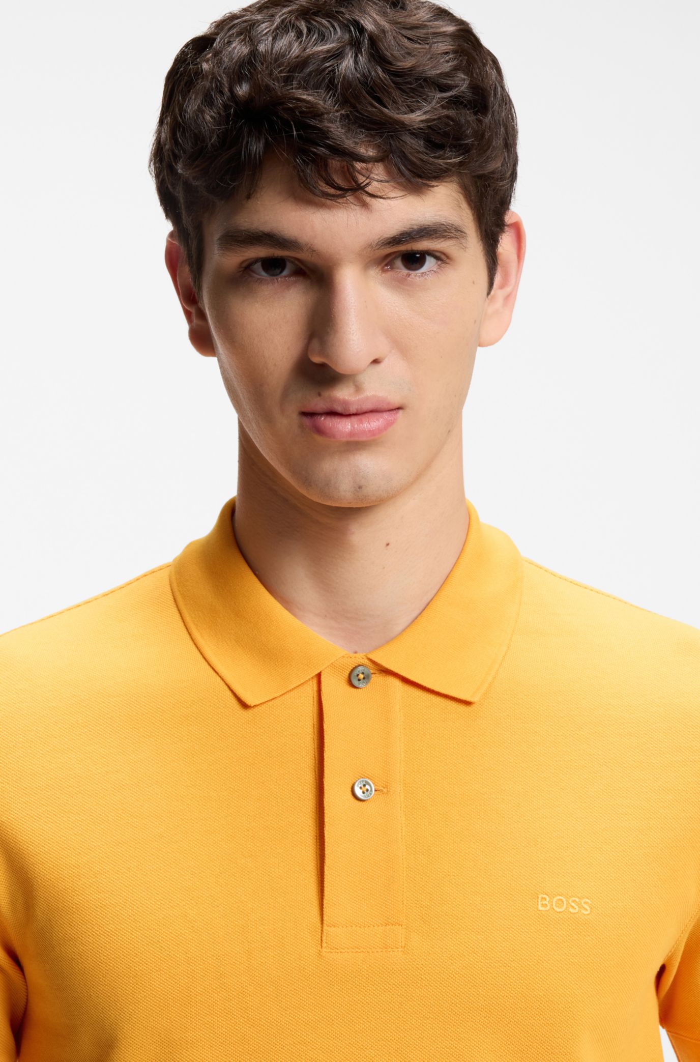 Pallas cotton polo shirt, Light Orange