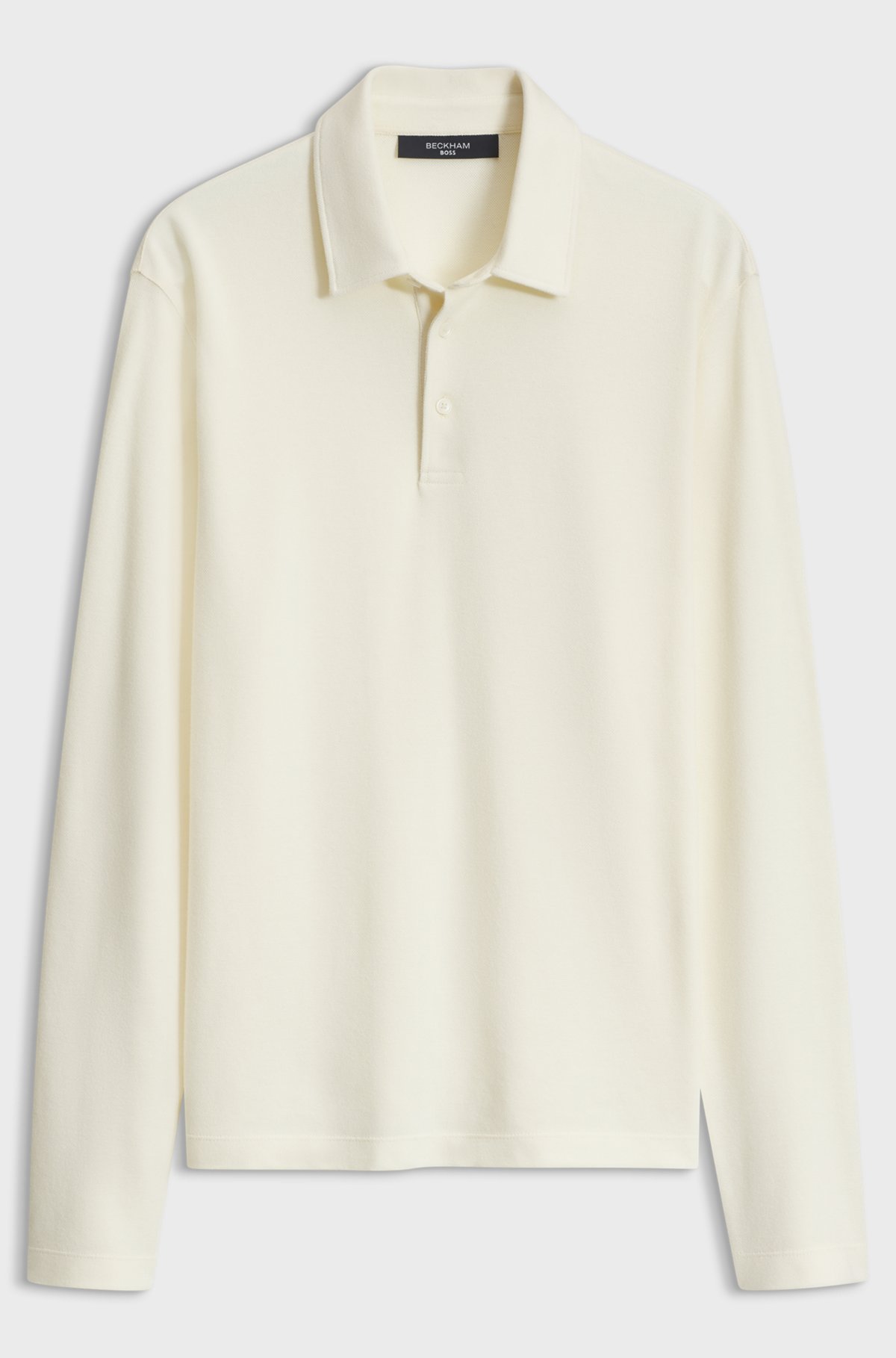 BOSS BY BECKHAM polo shirt in cotton and silk, Natural