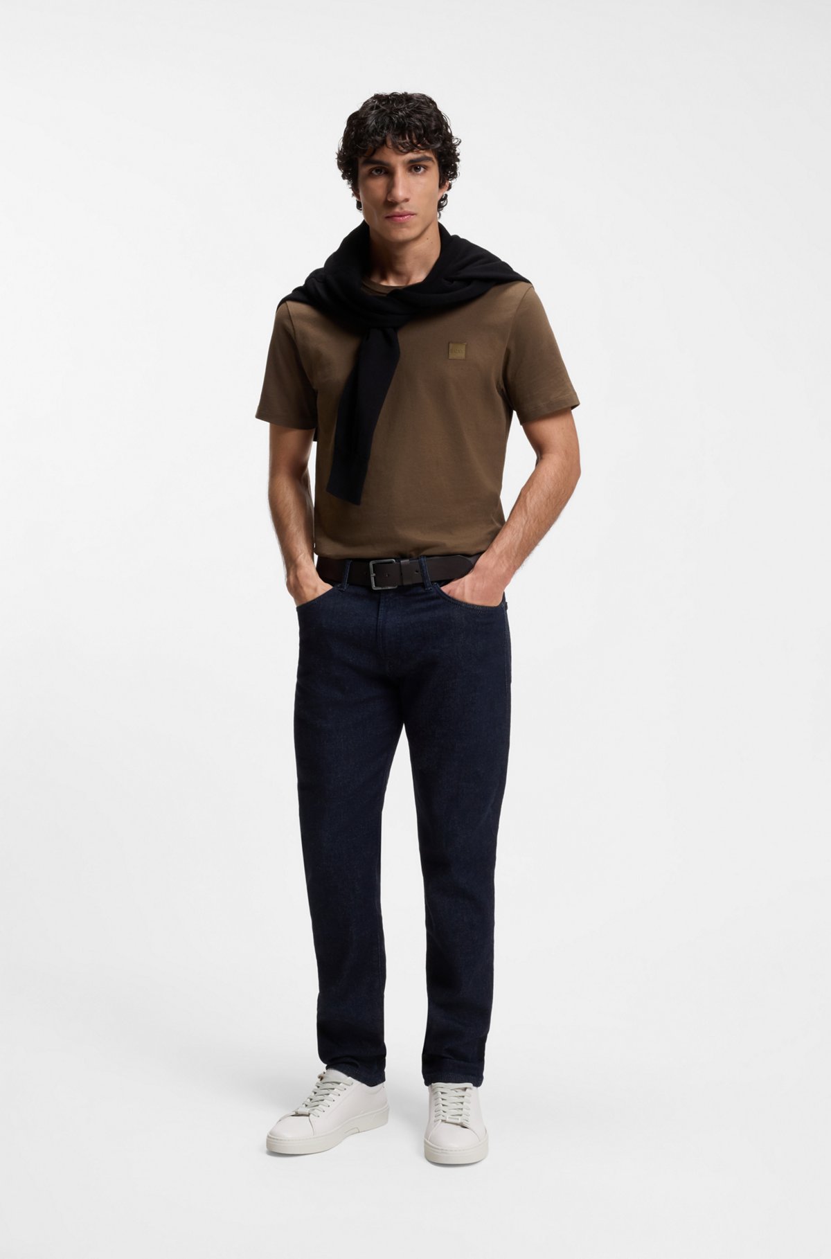 Maine regular-fit jeans in dark-blue stretch denim, Dark Blue